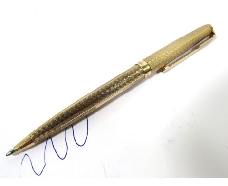 Parker Roller pen with 9ct Yellow Gold Case (case weight 15.3g) In working order. No case or papers  5 inches long. 