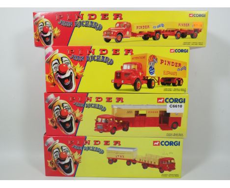 Four Corgi Die Cast 1:50 Scale models of French Circus Vehicles. All boxed. See photos for details. 