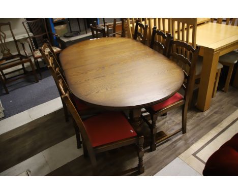 Old Charm extending Dining table with six maching chairs.  Table Dimensions H:30 x W:98 (extended) D:38 inches. See photos. P