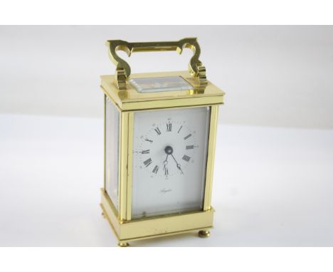 Vintage Angelus Carriage Clock Movement - Key-Wind WORKING - Running In Vintage Condition Signs Of Use &amp; Wear See Photogr