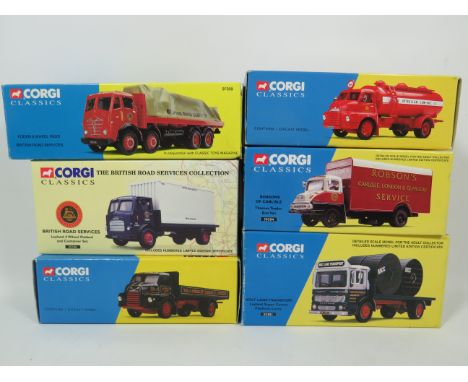 Six Corgi Die Cast Scale Models of Vintage Trucks. All with original boxes. See photos for details. 