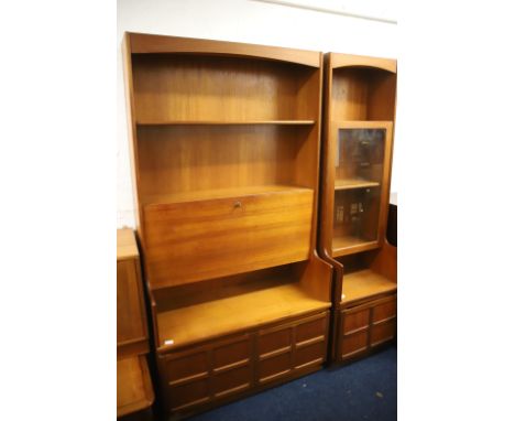 Two Nathan wall units in good order but would benefit from some light refurbishment   Dimensions are (Double unit) H:76 x W:4