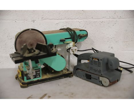 Tooltec Belt and disc sander plus a hand held electric belt sander. See photos
