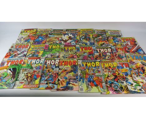 23 Vintage Marvel comics, Thor and Captain America.