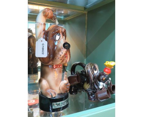 Retro Musical Novelty Dog Flask, 'The last shot' which measures approx 12 inches tall plus one other . See photos.