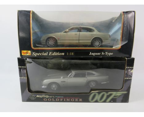 Auto Art James Bond Collection Goldfinger Aston Martin DB5 1:18 scale  plus a Maisto Special edition 1:18 scale Jaguar S Type