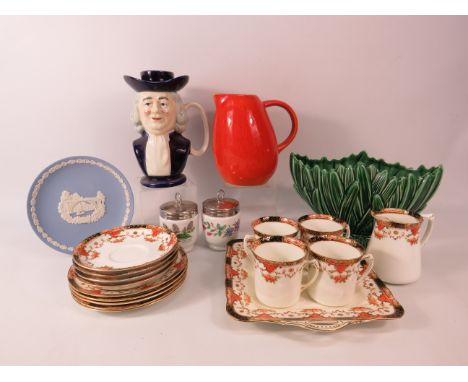 Mixed ceramics to include Wedgwood, Sylvac, Quaker Oat man and a Jars french orange jug etc.