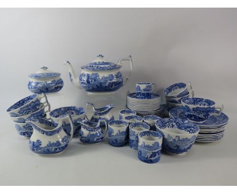 48 Pieces of Spode Blue Italian, Tea and Coffee set items.