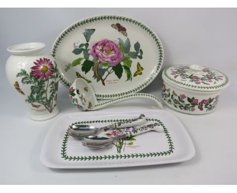 Portmeirion The Botanic Garden ceramics including a large ladle, lidded tureen, serving plate, vase etc.