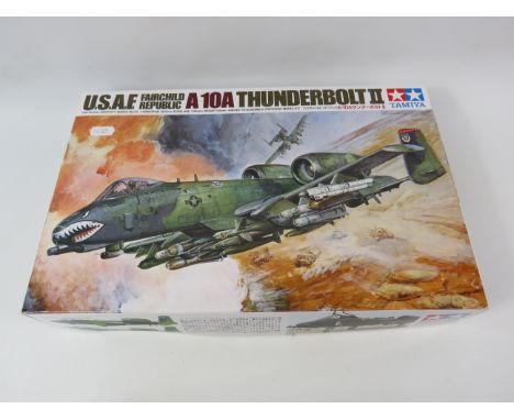 Tamiya U.S.A.F. Fairchild Republic A10A Thunderbolt II 1:48 scale aircraft model kit unused in cellophane.