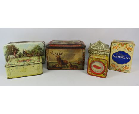 Vintage Colemans Mustard tin, Chad Valley Tin money box clock etc.