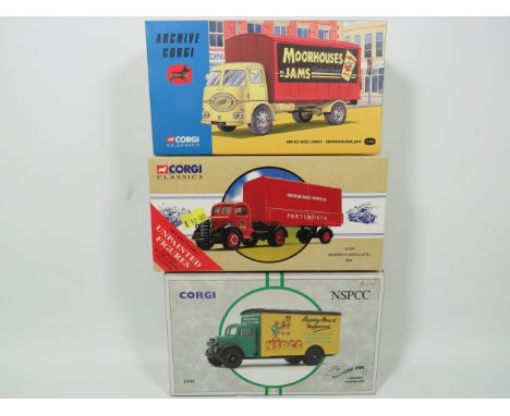 Two Corgi Classics Die Cast 1:50 Scale models of Trucks plus a Corgi Archive model Truck. All in unused condition with origin