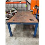 Metal Frame Table with 1/4" metal plate top; 96" L x 50" W x 30" T