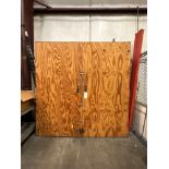 H. D. Custom Wood Chest, 2 over-sized doors, 5 shelves 96"L x 32"W x 97"H