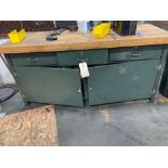 Heavy Work Station, 2" Wood Top, 3 Drawers, 2 Doors, with contents (has H.D. Pipe Fittings)