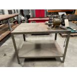 Meco Metal Table 3000 lb Capacity 48" x 34" x 36" with Dewalt DW7756 6" Bench Grinder