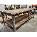 H.D. Metal Frame Table with six support legs, Wood Top