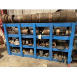 Rack of Metal Fixtures, Adaptor Plates, Solid Bars, of Misc. Metals, Stainless 316, Aluminum, Brass