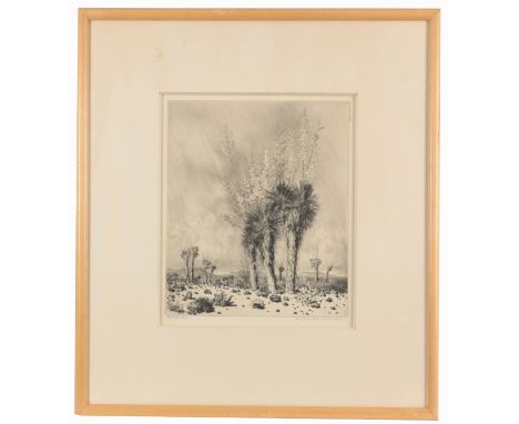 George Elbert Burr (American, 1859 - 1939)"Springtime, Paradise Valley, Arizona"Drypoint Etching. Pencil signed and titled lo