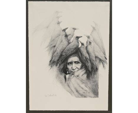 Frank Howell (American, 1937 - 1997)"Crow Dreamer - Lakota Visions"Pencil signed, dated (1981) and numbered (4/20) lower marg