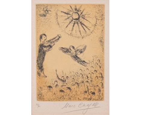 Marc Chagall (Belarus, 1887 - 1985)One Plate from "Psaumes de David" - 1978/79Published by Gerald Cramer Editeur, GenevaEtchi