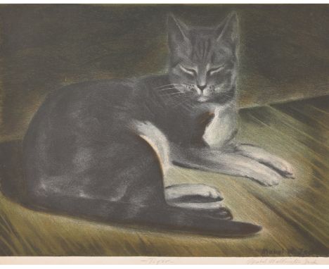 Mabel W. Jack (1899-1975)"Tiger"WPA Era Lithograph. Pencil signed and titled lower margin.Image Size: 10 x 13 in.Sheet Size: 