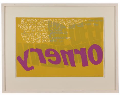 Sister Mary Corita Kent (American, 1918 - 1986)"Be Patient" - 1967Pen signed lower right. Silkscreen in Colors.Sight Size: 15