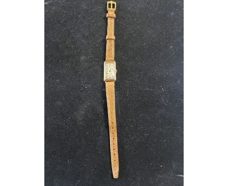 A ladies Art deco period 9ct gold bodied Dennison case watch 
