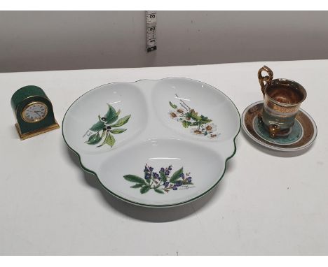 A boxed Royal Worcester hors d'oeuvres dish and two other ceramics 