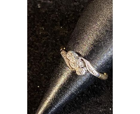 A 9ct gold &amp; diamond ring. 2.37 grams 