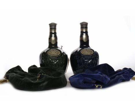ROYAL SALUTE AGED 21 YEARS - SAPPHIRE DECANTER Blended Scotch Whisky. 70cl, 40% volume, in Wade decanter and felt pouch.ROYAL