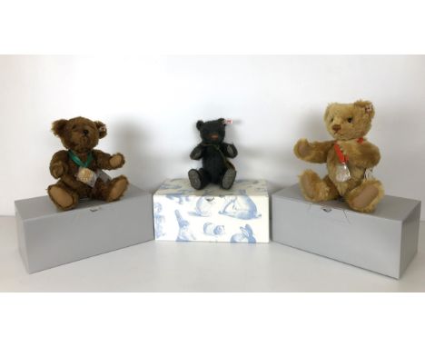 A Steiff teddy bear, Bear Of The Year 2017, No 448, boxed with certificate, Autumn, No 376, boxed with certificate, and Bear 