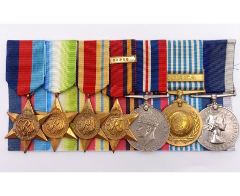 A group of seven medals, awarded to JX 149741 R F Lewington PO HMS Pembroke, comprising a 1939-1945 Star, an Atlantic Star, a