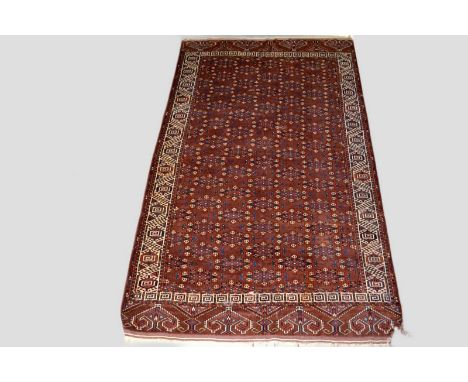 Good Yomut Turkmen ‘kepse’ gul main carpet, Turkmenistan, late 19th/early 20th century, 11ft. 1in. x 6ft. 7in. 3.38m. x 2.01m