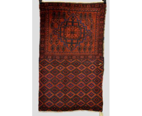 Ersari Turkmen pile khorjin, south west Turkmenistan, 20th century, now opened out as a rectangular panel 3ft. 11in. x 2ft. 5