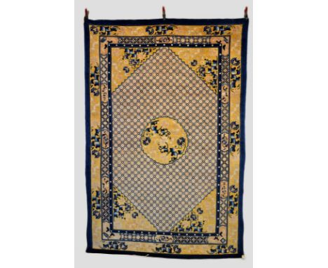 Attractive Ninxia rug, west China, first half 20th century, 9ft. x 6ft. 2.75m. x 1.83m.