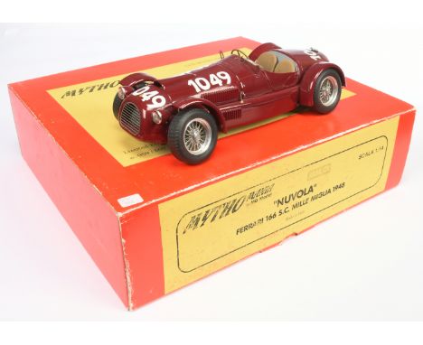 MG Model Mytho Mania 1/14th scale "Nuvola" Ferrari 166 S.C. Mille Miglia 1948 - dark red, racing number 1049, ltd edition 59 