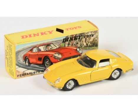 Dinky 506 Ferrari 275 GTB - Yellow, minor paint chips to some edges. Conditions: Excellent Plus with Excellent picture box.