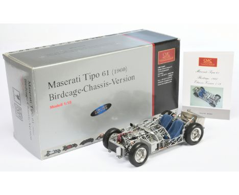 CMC 1/18th No.M-060 Maserati Tipo 61 1960 Birdcage chassis version with blue seats, superbly detailed model, comes with displ