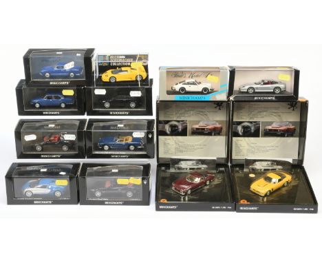 Minichamps 1/43rd Mixed group of cars. To include Iso Grifo 7 Litre - metallic Maroon 1968, Maserati Gran Cabrio - Metallic B
