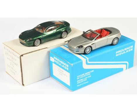 Provence Moulage &amp; Petit 1/43rd Pair of Aston Martin Cars. Comprising Provence Moulage K1890 DB9 Volante - Silver (windsc