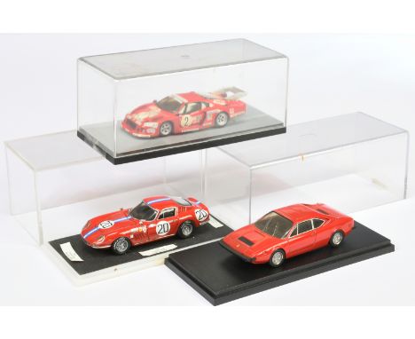 Luca Tameo (Tron Kits) &amp; Similar group of White Metal Ferrari's to include 1968 Ferrari 275 GTB and others (see photo). C