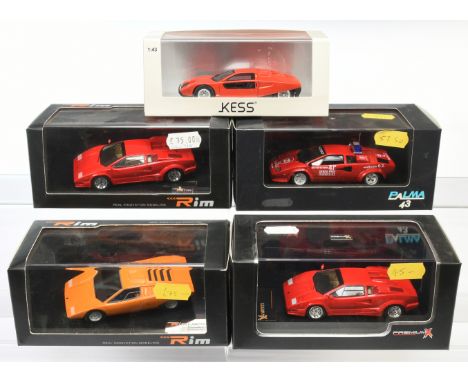 Rim, Palma 43, Kess, Premium X 1/43rd Lamborghini &amp; Iso Cars. Comprising Rim Countach LP 500 Prototype - Orange 1971, Rim