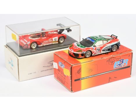 BBR &amp; Spark 1/43rd Pair of Ferrari race cars. Comprising BBR PJ288 Ferrari 360 Modena "Xavex" #70 Red / White / Green - r