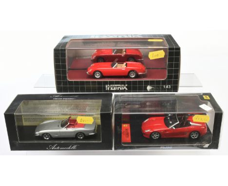 Matrix, Fujimi &amp; Automodelli 1/43rd Ferrari &amp; Intermeccanica Cars. Comprising Matrix Ferrari 250 GT Cabriolet - Red 1
