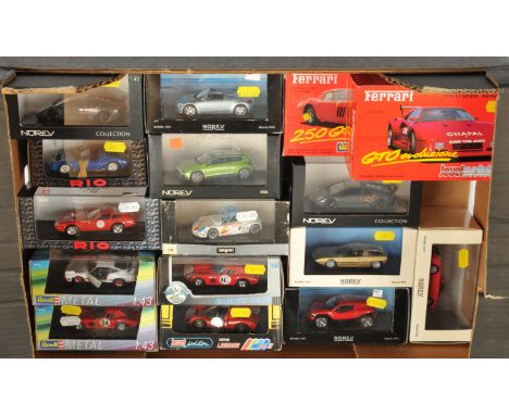 Revell, Rio, Norev &amp; others 1/43rd. Mixed Group of Sports &amp; Road Cars. To include Revell 48502 Ferrari GTO - Red #4, 