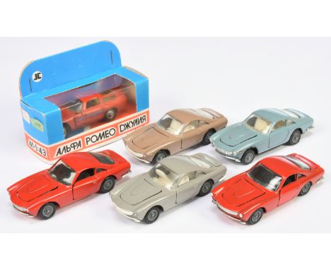 Group of Russian made Vehicles to include Ferrari 250GT Berlinetta - red, black interior, cast wheels and others (see photo).
