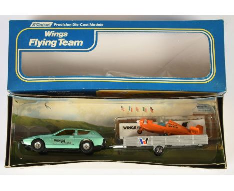 Corgi No.2096/8001 St Michael Wings Flying Team Gift Set - Contains Lotus Elite, metallic light green / black, silver Trailer