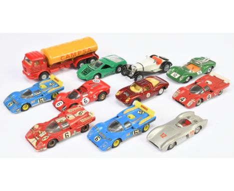 Gama &amp; Similar mixed group of models to include Ferrari 330 P4 - red, red and black interior, gold wheels and others (see