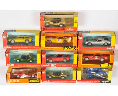 Solido 1/43rd. Mixed group of cars. To include 161 Lamborghini Miura - Silver, 183 Alfa Romeo Zagato - Red, 197 Ferrari 512 -